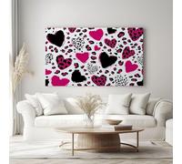 Générique Peinture Sur Toile Motif Forme Cœur Léopard Affiches Impressions Imprimé Animal Mur Art Photos pour Salons Chambres Cuisines Tableaux Décoratif 120 x 60 cm (L x l) Sans Cadre