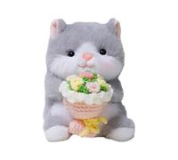 Générique Peluche Animale,Douce Tenant Un Bouquet de Fleurs,Peluches Saint-Valentin | Cadeau pour Épouse Mère Noël Anniversaire Mariage Saint-Valentin