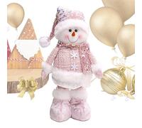 Générique Peluche Bonhomme De Neige,Mignon Bonhomme de Neige Debout de Noël | Jouet en Peluche Chapeau Nain Figure Sol Fête - pour Table Porte Fenêtre Intérieur Fête de Noël Cuisine