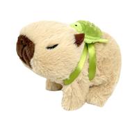 Générique Peluche Capybara Électrique - Animal Marchant Interactif avec Sac À Dos Tortue, Jouet Rongeur Marron, Longueur 15cm, Poids 125g, Fonctionne sur Piles- pour Crèches & Jeu