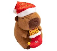 Générique Peluche Capybara Mignonne - Capybara de Noël,Peluche Apaisante avec Bonhomme en Pain D'Épice - pour Filles Tout-Petits Fête de Vacances Chambre Canapé Bureau Crèche Garderie Voiture