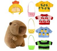 Générique Peluche Capybara | Oreiller Doudou Mignon - Oreiller Réaliste avec Accessoires Vestimentaires pour Maison Cadeaux Fêtes Adultes Bébés