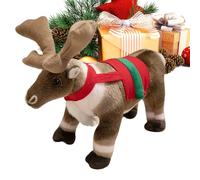 Générique Peluche Cerf | Coussin De Noël Mignon | Jouet Animal en Peluche Cerf avec Bois | pour Salon Chambre Canapé Chambre d'Bureau Étagère Appartement Voiture Fête d'anniversaire