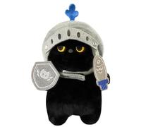 Générique Peluche Chat Chevalier Doux - Peluche Féline Blindée Héroïque, Courageux pour Jeu De Rôle, Oreiller pour Chat Guerrier Câlin | Cadeau d'anniversaire Et De Vacances Unique pour Les Tout-p
