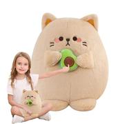 Générique Peluche Chat | Coussin Doux et Câlin | 35 cm Animal en Peluche Tenant Un Avocat,pour Adultes et Amis Dormir Chambre Salon Maison Anniversaire Noël Saint-Valentin