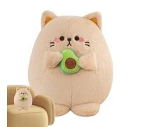 Générique Peluche Chat - Coussin Doux Et Câlin Adorable | Peluche de 35 cm Tenant Un Avocat,pour Adultes Amis Dormir Chambre Salon Maison Vacances