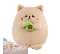 Générique Peluche Chat Douce,Coussin Doux et - Peluche 35 cm Tenant Un Avocat | pour et Adultes, Salon, Chambre, Fêtes et Saint-Valentin