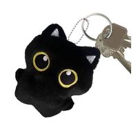 Générique Peluche Chat Doux | Peluche Chat Noir Petite,Porte-Clés Déco Mignon Accessoire Sac, Doudou Souple pour Filles Garçons, Décoration Chambre et Sac à Dos