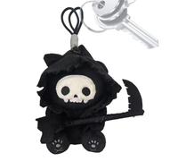 Générique Peluche Chat Halloween 20 cm Squelette Mignon et Doux | poupées de fête pour décor rétroviseur pour cartable portefeuille sac à dos cabas valise rétroviseur d'auto