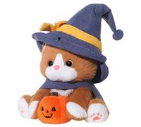 Générique Peluche Chat | Jouet Chaton Sorcière avec Chapeau et Cape | 25 cm Figurine Peluche Mignonne pour Halloween | Décoration Salon Chambre Fête Anniversaire Cadeau Filles Garçons