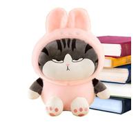 Générique Peluche Chat Mignon - 15 cm, Peluche Kitty, Figurine Douce et, Adorable avec Bonnet de Lapin | Coussin de câlin pour Chambre à Coucher, siège de Voiture, pour, garçons et Filles,