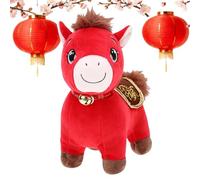 Générique Peluche Cheval,2026 Nouvel an Mascotte Favori De Fête,Jouet en Peluche De L Année du Cheval - pour Et Adultes Table De Chevet Lit Chambre Canapé Bureau Anniversaire Noël Fête Halloween