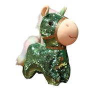 Générique Peluche Cheval Animal en Peluche | 15 cm Paillettes Décoration,2026 Année du Cheval Jouet en | pour Garçons Filles Maison Chambre Chambre d'enfant Voyage Voiture Nouvel an Chinois