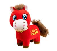 Générique Peluche Cheval Mascotte du Nouvel an Chinois 2026,Jouet en Peluche Cheval Rempli | pour Voitures Tables Vitrine Salon Bureaux Cafés Canapés (A)