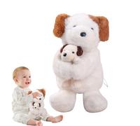 Générique Peluche Chiot | 30 cm Figurine de Décoration Douce - et Jouet Chien Tenant Un Chiot - pour Adultes Filles Petite Amie Saint-Valentin Anniversaire Canapé Chambre