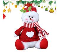 Générique Peluche De Bonhomme De Neige - Décoration De Noël Assise | Figurine Bonhomme de Neige de Table | pour Les Fêtes Bureau Maison Intérieur Bureau Étagère Hiver Cheminée Manteau De Cheminée