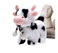 Générique Peluche de Vache - Corps Rond en Velours, Fonction de Marche électrique Interactive, en peluch de Vache | Jouet de vach en Peluche pour Tout-Petit, Apprentissage, Anniversaire, Cadeau de