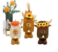 Générique Peluche De Vache des Highlands,Set De 3 Pièces De Décorations Douces pour L Automne,GNOME d'automne Thanksgiving - pour Vacances Anniversaire Fête Bureaux Maison Jardin Cour Entrée Salon