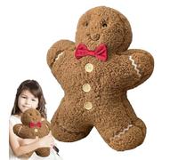 Générique Peluche d'Épice | Coussin Décoratif Doux avec Nœud - en Peluche Marron de Noël,pour Adultes Garçons Filles Salon Chambre Canapé Table de Chemin Entrée Voiture