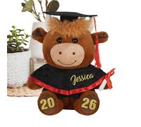 Générique Peluche Doudou Vache,Adorable Doudou Animal de Collection - Figurine Vache Remise des Diplômes 2026 | Cadeau Anniversaire Enfant Garçon Fille Déco Maison Chambre Accessoire Photo Souvenir