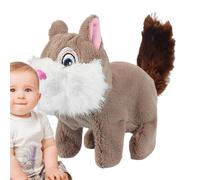Générique Peluche Écureuil - Jouet Doudou Câlin et Apaisant,d'Accompagnement Interactif, Jouet Doux Éducatif pour s - Décoration Chambre et Espace Travail