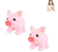 Générique Peluche électrique réaliste en Forme de Cochon, Peluche animée réaliste en Forme de Cochon Qui Marche, avec Son et Mouvement, cochons Qui grognent, remuent Le Nez et la Queue (A * 2)