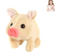 Générique Peluche électrique réaliste en Forme de Cochon, Peluche animée réaliste en Forme de Cochon Qui Marche, avec Son et Mouvement, cochons Qui grognent, remuent Le Nez et la Queue (B)