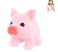 Générique Peluche électrique réaliste en Forme de Cochon, Peluche animée réaliste en Forme de Cochon Qui Marche, avec Son et Mouvement, cochons Qui grognent, remuent Le Nez et la Queue (A)