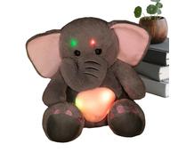 Générique Peluche Éléphant - Peluche Éléphant en avec Lumière LED, Jouets Mignons | Veilleuses D’Animaux en Câlins | pour Adultes Filles Garçons Salon Chambre Étagère Bureau Voiture Fête