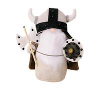 Générique Peluche GNOME - de Guerrier Nain Tenant Une Cape de Bouclier de Hache, Figurine Miniature de décoration suédoise médiévale, Ornement en Peluche Douce, Conception Artisanale détaillée |