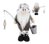 Générique Peluche GNOME de pêcheur, Statue de GNOME de pêche - Figurine scandinave Tomte suédoise sans Visage de 11 Pouces | Décor de fête du Festival Tomte scandinave farci à la Main