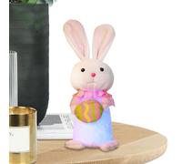 Générique Peluche Lapin - avec Lumières LED Figurines Douces De Pâques | Animal en Peluche Lapin Douce,pour Chambre Salon Canapé Lit Étagère Voiture Voyage Journée des Fête
