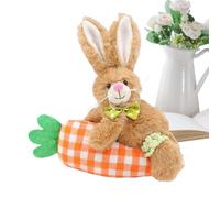 Générique Peluche Lapin | Cartoon Douce et Mignonne de Pâques avec Carotte - Lapin en Peluche De Pâques - pour Garçons Filles Adolescents Famille Amis Printemps Intérieur Fête Vacances