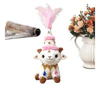Générique Peluche Mouton | avec Collier et Chapeau Jouet Mignon de 35 centimètres | Mouton | pour Les Adultes Anniversaire Salon Chambre canapé étagère Table de Nuit Bureau décoration