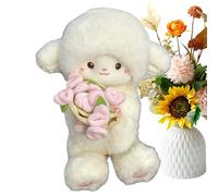 Générique Peluche Mouton Mignon - Jouet en Peluche Doux De 30 Cm pour Bébés, Filles Et Garçons | Matériau Peluches Lapin avec Chapeau Bouquet, Parfait pour Les Cadeaux Ou La Décoration De Chambre