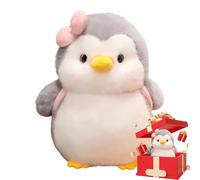 Générique Peluche Pingouin,Jouet Mignonne avec Nœud Décoration - Hauteur 25 Cm Design Sac À Dos Animal Doux | pour Adultes Adolescents Mère Petite Amie Petit Ami Noël Hiver Fête Fête