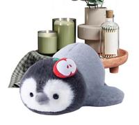 Générique Peluche Pingouin Oreiller Jouet Animal Mignon pour Les Câlins | En Peluche Pingouin Douce En Position Allongée Pour Filles Canapé Lit Maison Chambre Voiture Anniversaire Noël
