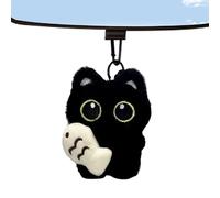Générique Peluche Porte Clés Chat Noir Mignon, Porte-clés Mignon en Cartoon, Pendentif Dos Portable, Charme Mode, Pendentif Doux pour Sac, Portefeuille, Voiture et Sac à Main