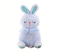 Générique Peluche Qui Respire pour Adulte, Koala/Lapin/Bœuf Peluche Lumineuse avec Musique et Lumière Douce sur Le Ventre, Compagnon de Sommeil Idéal pour Soulager l'Anxiété (Lapin-A, One Size)