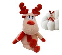 Générique Peluche Renne de Noël - en Peluche Douce De 50 Cm avec Une Écharpe Rouge,Jouet Animal en Renne,pour La Maison Le Salon La Chambre Les Les Amis Et La Famille
