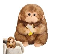 Générique Peluche Singe 30cm,Coussin Doudou Moelleux et Câlin | Singe en Peluche Qui Tient Une Banane - Décoration Canapé Salon Chambre Table de Chevet