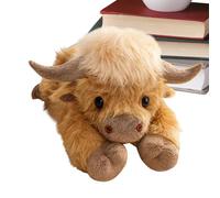 Générique Peluche Vache des Highlands Lestée - Animal en Peluche Lavable Machine, Coussin Câlin Doux Jouet, Décor Chambre Ferme Mignon, Cadeau Coussin Apaisant | pour Adultes Ados