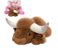 Générique Peluche Vache Lestée | 30 cm Jouet lesté réaliste Doux Décoration Maison - Coussin jeté Vache allongée Douce en Peluche | pour Adultes Coucher Canapé Bureau Chambre d'enfant Voiture