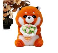 Générique Peluches Animaux Doux - Tenant Un Bouquet - Peluches Saint-Valentin - Cadeau pour Épouse Mère Noël Anniversaire Mariage Saint-Valentin