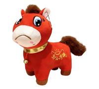 Générique Peluches Année du Cheval 2026 - Figurine de Cheval Rouge Nouvel an Chinois, Mascotte Porte-Bonheur 20cm, Décoration Festive Maison Voiture Bureau (A)