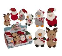Générique Peluches de Noël Décoratives, Renne, Bonhomme de Neige, Pingouin et Père Noël, Collection Festive d'hiver (Bonhomme de Neige)