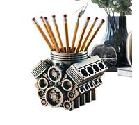 Générique Pen Holder with V8 Engine, Engine Block Pencil Organizer, Desktop Stationery Storage for Office, Living Room, Bedroom, Creative Organizer for Pens, Markers, Pencils