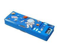 Générique Pen Pencil Case, Student Stationery Organizer, Sturdy Home Writing Organizers Box, Cartoon Pencil Organizer for Boys and Girls, 10.24x3.74x1.38 inches, Black, Dark Blue, Blue