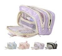 Générique Pencil Case Big Capacity Pen Holder Large Opening Pencil Pouch Box Cute Aesthetic Drawstring Pen Case 2025 New (Purple)