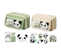 Générique Pencil Case Cute - Panda Stationery Storage Bag, Cartoon Animal Pencil Organizer, Large Capacity Zipper Holder Providing Convenient Access with Tidy Organization Solution for Pens Pencils